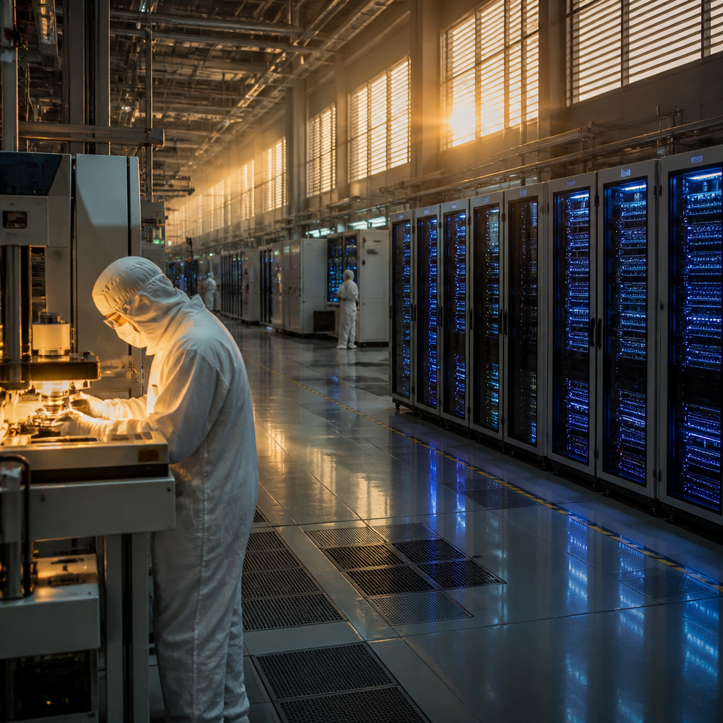 반도체 공장과 데이터센터 서버랙